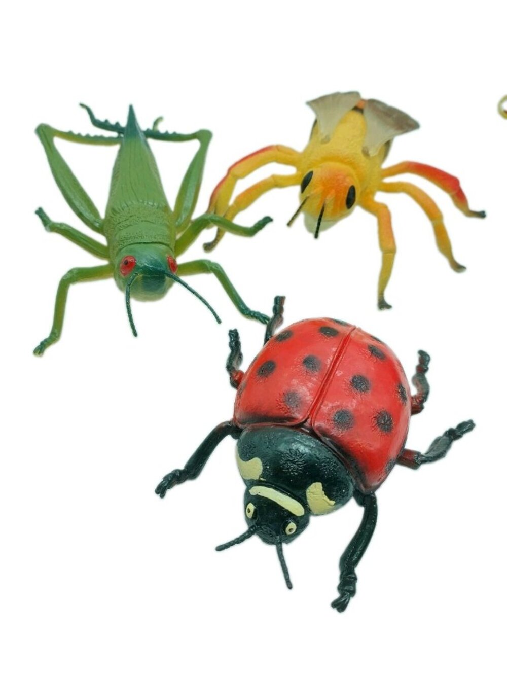 Ladybug Bee & Grasshopper Rubber Insect Realistic Figure Luvky Star
